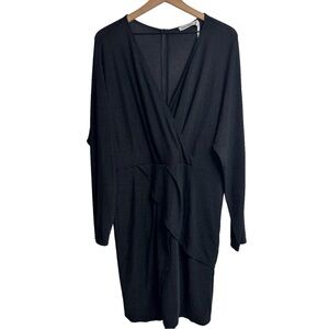GRACE KARIN 2XL BLACK METALLIC V-NECK GUEST WEDDING OR PARTY WOMEN DRESS NEW